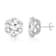 CZ Solitaire Stud Earrings In Sterling Silver