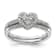 Rhodium Over 10K White Gold Lab Grown Diamond Cluster Heart Engagement
Ring 0.266ctw