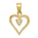 10k Yellow Gold Cubic Zirconia Heart Charm