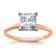 14K Rose Gold and White Gold Accent 3/4ct. 6.5mm G H I True Light
Princess Moissanite Solitaire Ring