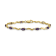 14k Yellow Gold and Rhodium Over 14k Yellow Gold Diamond and Amethyst Bracelet
