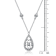 Teardrop CZ Drop Necklace In Sterling Silver