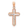 14k Two-tone Gold  Diamond-Cut Cross Pendant