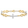 14K Two-tone Gold Diamond-Cut Cross Infinity Symbol Link Bracelet