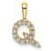14K Yellow Gold Lab Grown Diamond Letter Q Initial Pendant