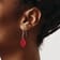 Sterling Silver Polished Faceted Red Jadeite Teardrop Dangle Earrings