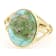 Bi-Color Turquoise Oval Ring In 18K Gold Over Sterling Silver 16x12mm