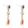 Barse Jewelry Lapis Lazuli, Turquoise and Orange Sponge Coral Gold Tone
Drop Earrings