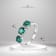Green Emerald and Moissanite Sterling Silver 3-Stone Ring