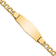14k Yellow Gold Soft Diamond Shape Curb Link ID Bracelet