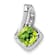 Rhodium Over 10k White Gold 1.3 cttw Peridot and Accent Diamond Pendant