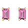 5x3mm Emerald Cut Pink Topaz 14k Yellow Gold Stud Earrings