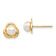 14K Yellow Gold Children's 4-5mm White Button Freshwater Cultured Pearl
Textured Stud Earrings