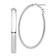 Rhodium Over 14k White Gold 1 3/4" High Polished Oval Hoop Earrings