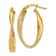 14k Yellow Gold Satin 3/8" Oval Twisted Hoop Earrings
