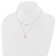 14K Yellow Gold Polished 2-Strand Diamond-cut Cross and Heart with
2-inch Extension Necklace