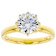 Solitaire CZ Pendant And Ring Set In 18K Gold Over Sterling Silver