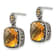 Sterling Silver Antiqued with 14K Accent Citrine Dangle Post Earrings