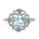 Rhodium Over 14K White Gold Aquamarine Vintage Diamond Halo Engagement Ring