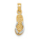 14K Two-tone Gold  Textured 3D Single Flip-Flop Pendant