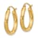 14k Yellow Gold 13/16" Satin and Diamond-Cut Round Hoop Earrings