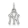 Rhodium Over Sterling Silver MLB New York Yankees LogoArt Pendant