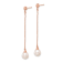 18K Rose Gold Over Sterling Silver 7-8mm Drop Freshwater Cultured Pearl Earrings