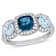 2.17ctw London Blue and Sky Blue Topaz with.33ctw Diamond 3-Stone Ring
in Sterling Silver