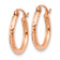 14k Rose Gold Diamond-Cut 9/16" Hoop Earrings