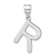 Rhodium Over 14k White Gold Polished Bubble Letter R Initial Pendant