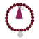 Stainless Steel Polished Lotus with Tassel Pink Jade Beaded Stretch Bracelet