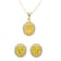 Yellow Citrine and White Sapphire Sterling Silver Halo Earrings