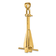 14k Yellow Gold Moveable Danforth Anchor Pendant