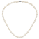 Rhodium Over Sterling Silver  9-10mm White Freshwater Cultured Pearl Necklace