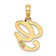 14k Yellow Gold Script Letter G Initial Pendant