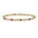 14k Yellow Gold and Rhodium Over 14k Yellow Gold Diamond and Oval Ruby Bracelet