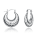 Seashell Saddleback Hoop Earrings In Rhodium Over Brass