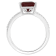 10x8mm Emerald Cut Garnet and 1/10 ctw Diamond Rhodium Over Sterling
Silver Ring