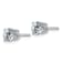 Rhodium Over 14K White Gold 1ct. 5.0mm Round D E F Pure Light Moissanite Earrings