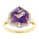 Amethyst And White Zircon Ring In 18K Gold Over Sterling Silver 5.01ct