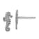 Rhodium Over 14k White Gold Textured Mini Seahorse Stud Earrings