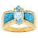 Blue Topaz, Inaly Turquoise And White Zircon Ring In 18K Gold Over
Sterling Silver 1.97ctw