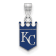 Rhodium Over Sterling Silver MLB LogoArt Kansas City Royals Enamel Pendant