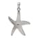 Rhodium Over Sterling Silver Blue Inlay Lab Created Opal Starfish Pendant