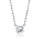 Square CZ Bezel Solitaire Pendant In Rhodium Over Brass 16 Inch