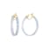 14K Yellow Gold Over Sterling Silver With Silver Color Glitter Clear
Acrylic Hoops