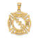 14k Yellow Gold VFD Ladies AUX Shield pendant
