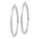 Rhodium Over 14k White Gold 2 7/8" Diamond-cut Tube Hoop Earrings