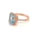 Rectangular Octagonal Sky Blue Topaz and Cubic Zirconia 14K Rose Gold
Over Sterling Silver Ring