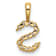 14K Yellow Gold Lab Grown Diamond Letter S Initial Pendant